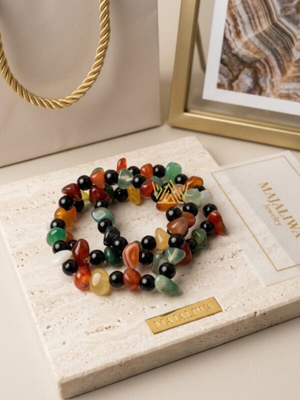 IMG_7826 Bracelet "Éclat Minéral" – Pierres Naturelles Multi-facettes